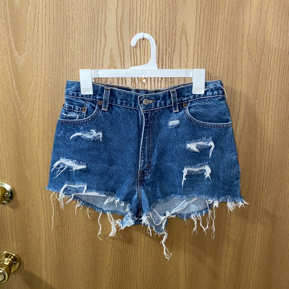 Levi's Blue Jean Shorts Distressed Cut-Off Style